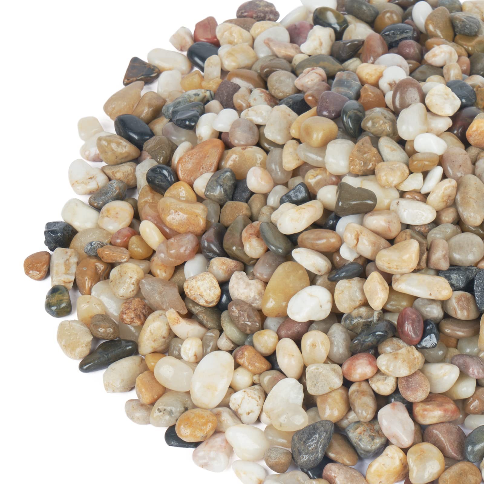 GASPRO 2.5 lb Decorative Pebbles for Plants, 3/8 Inch Mixed Color Rocks, Smal…