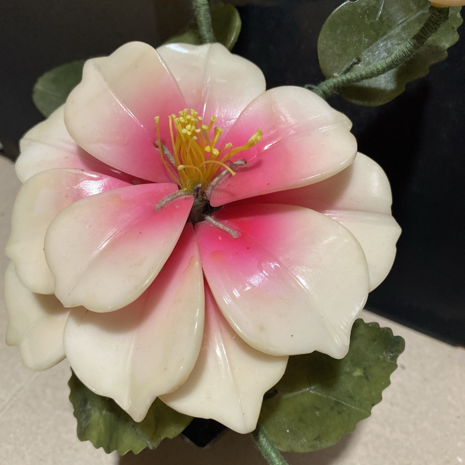 Natural Stone Flower Arrangement, Jade quartz Lotus/Peony
