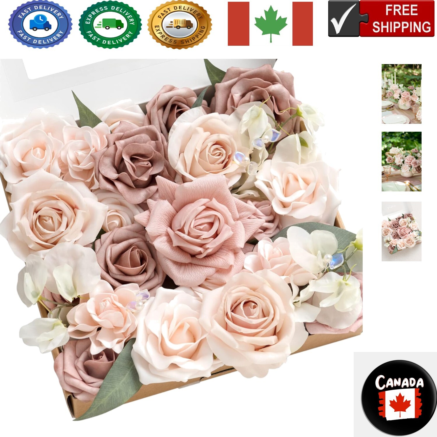 Grand Combo Box of Dusty Rose Artificial Flowers for Elegant Floral Arrangements