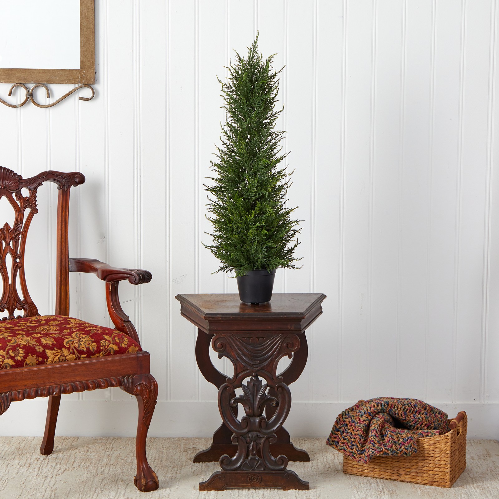 Nearly Natural 2.5ft Cypress Artificial Tree UV Resistant (Indoor/Outdoor)
