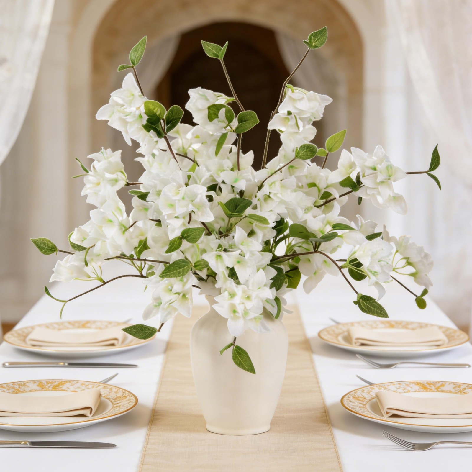 Artificial Flowers for Outdoors 10 Pcs Bougainvillea Plant Realistic Silk Fak…