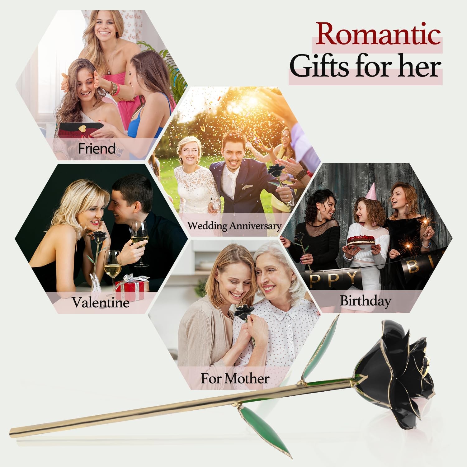Gold Dipped Rose Black,Dipped in 24k Gold-Long Stem Rose Flowers Artificial f…