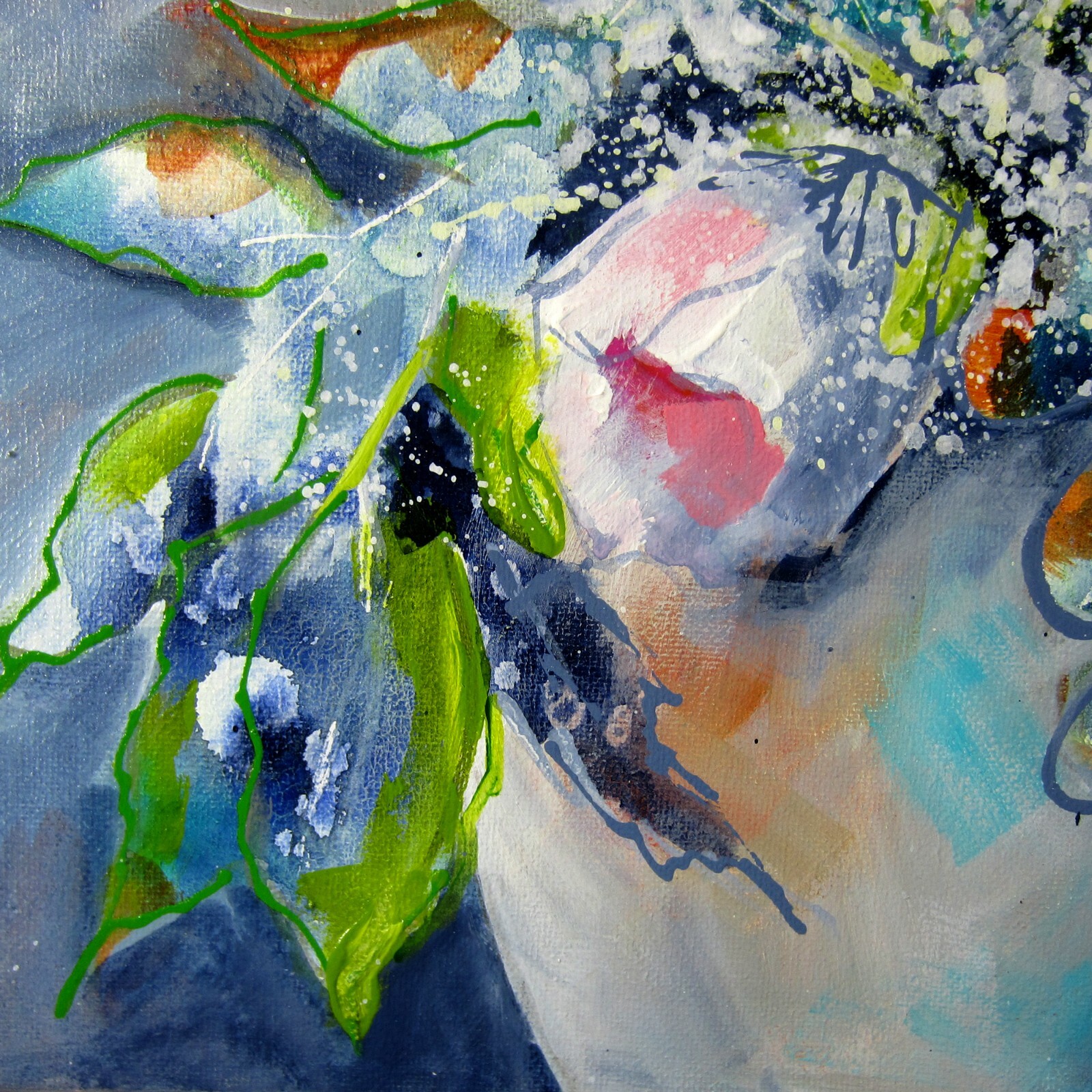 Contemporary Art Floral on canvas, original painting direct from artist
