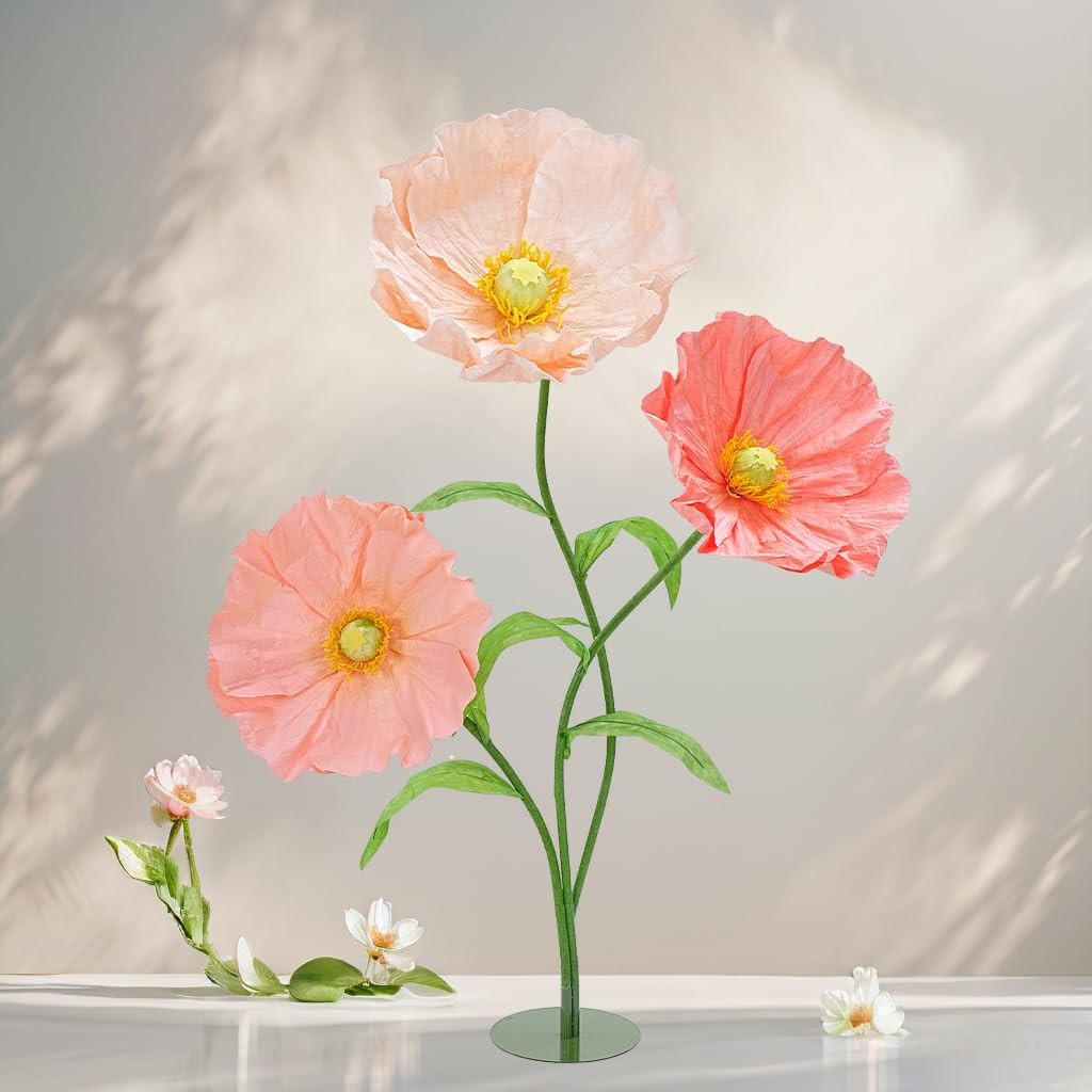 Large Fake Flowers Decor -5.6 Ft Giant Artificial Flowers Big Floral with Sta…