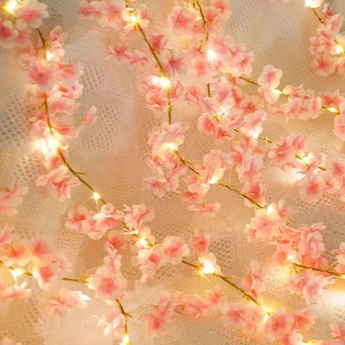 1pcs 180cm/71in Artificial Sakura Flowers Vine Silk Garland Wedding Party Decor