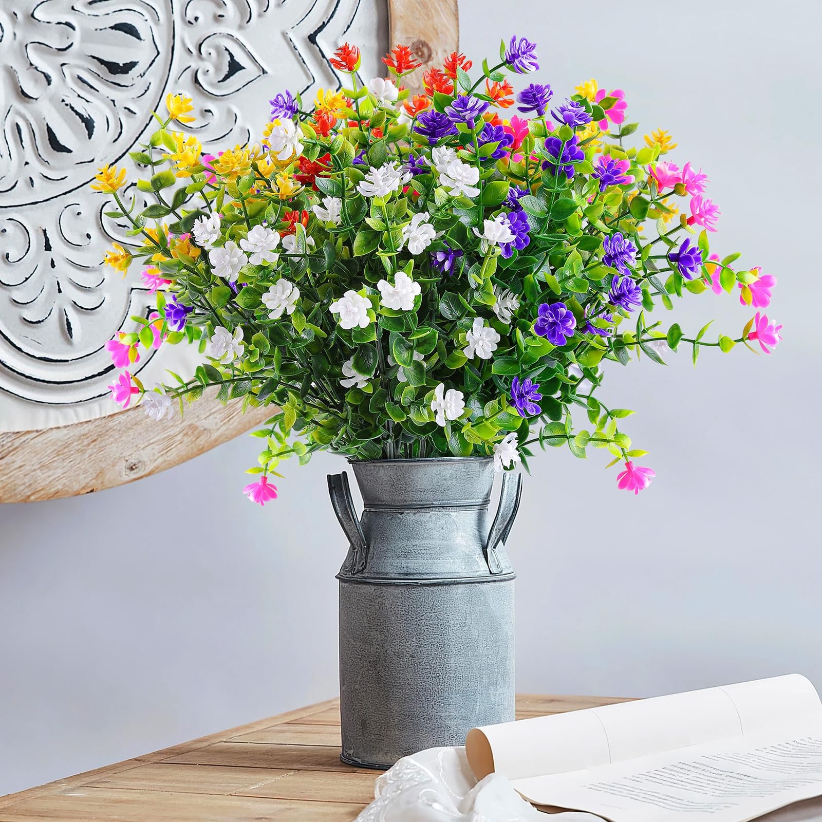AmyHomie 20 Bundles Artificial Flowers for Outdoor Outside Spring Summer Deco…