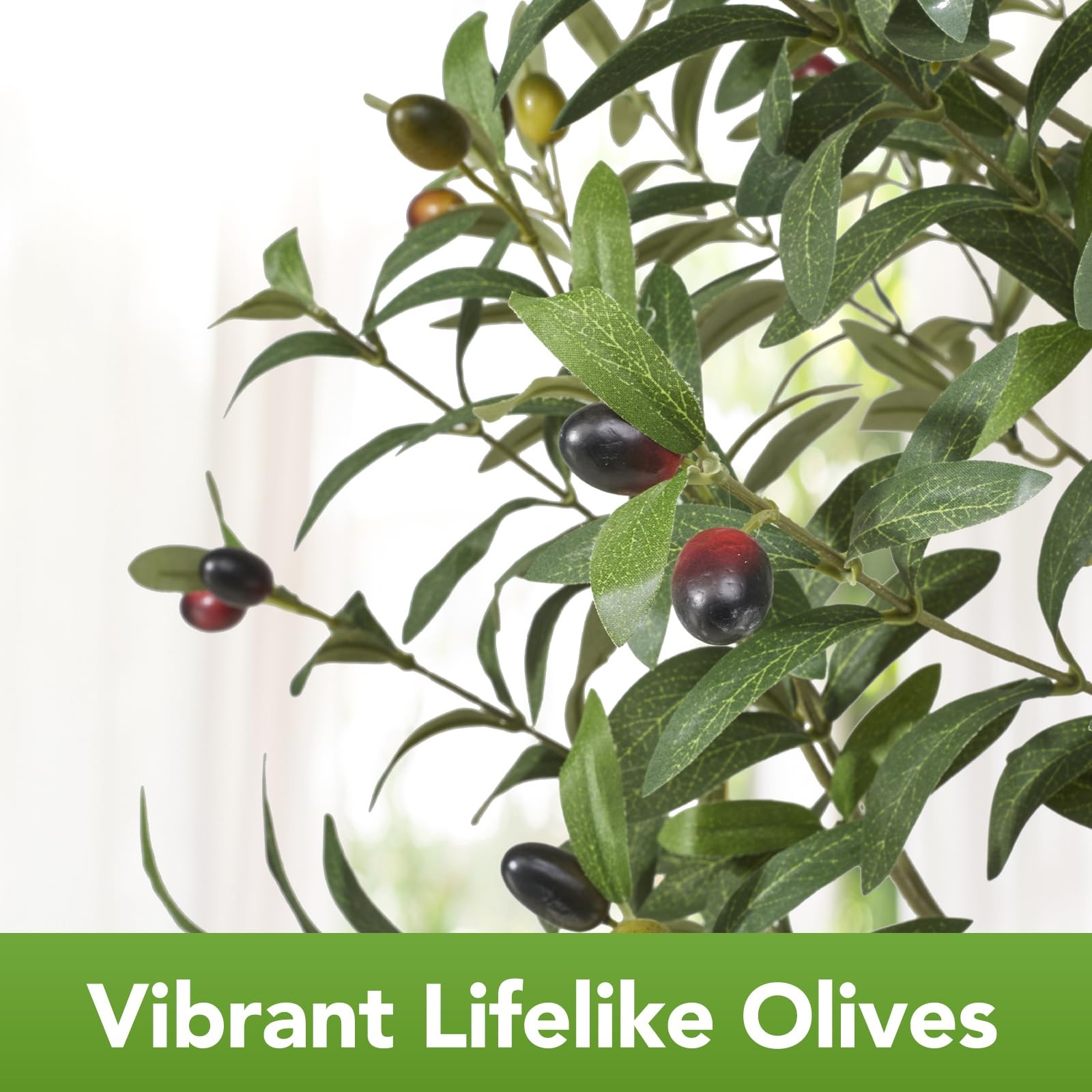 7FT Tall Faux Olive Tree Artificial – Extra Large Fake Tree with Lifelike Bra…