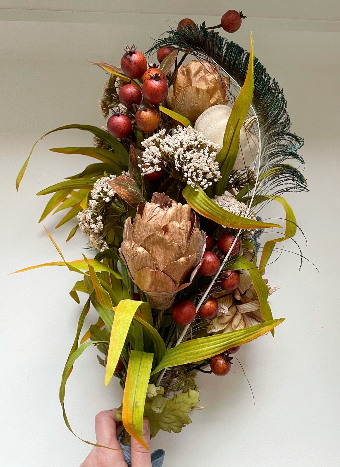 custom made flower bouquet in autumn / thanksgiving colors