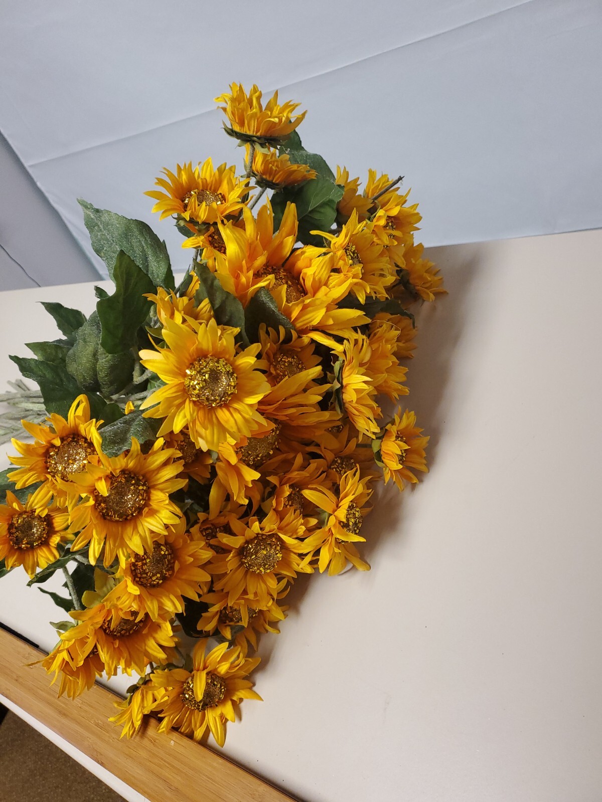 SM Bloom Bright Orange Sunflower Stem / Pick 29″ High Autumn Fall Summer Floral