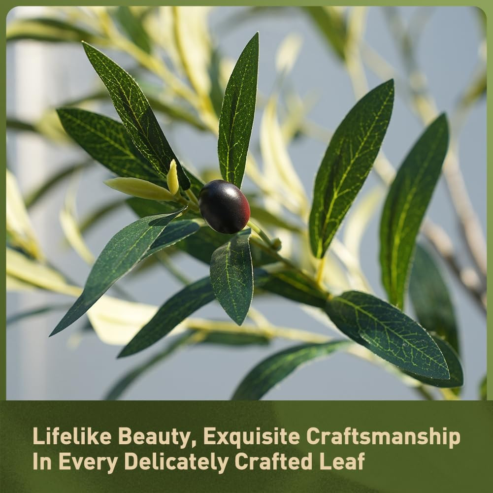 6Ft UV Resistant Faux Olive Tree – Realistic Indoor/Outdoor Decor Plant