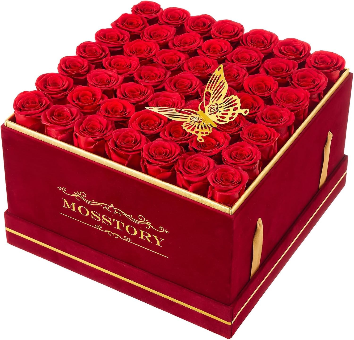 Mosstory Forever Flowers 49-Piece Preserved Roses in a Box Gifts