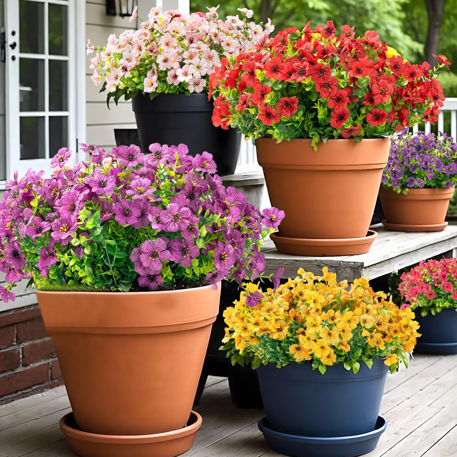 Artificial Flowers for Outdoor Indoor Garden Home Decoration, Faux Flower Dai…