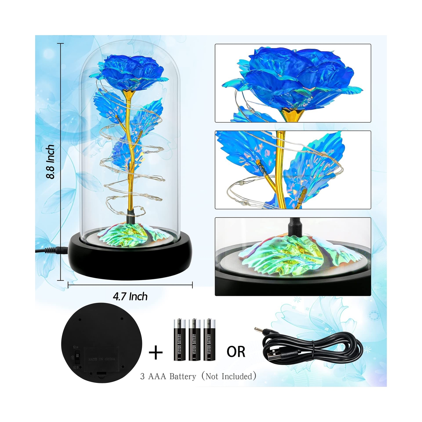 Valentines Day Womens Gifts, Rotating Romantic Rose Gifts for Her, Birthday G…