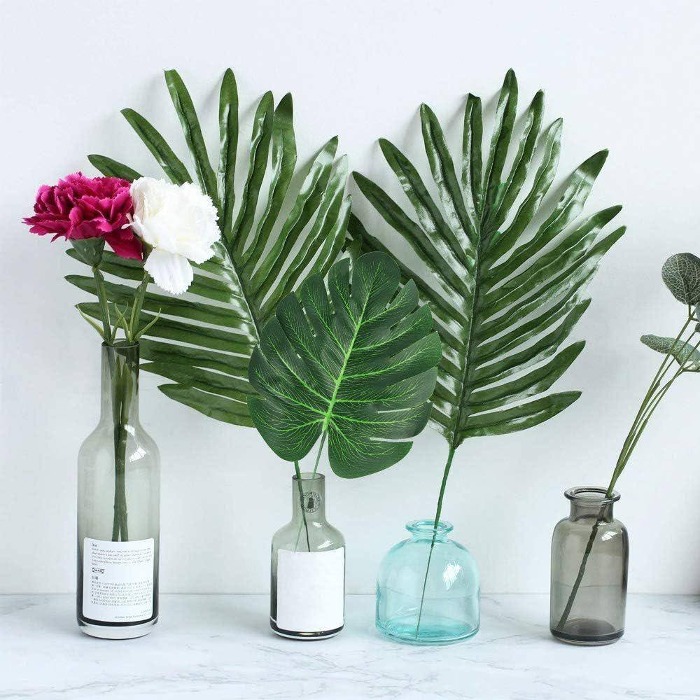 60 In. 6 Kinds Artificial Green Indoor/Outdoor Palm Monstera Leaves Tropical Pla