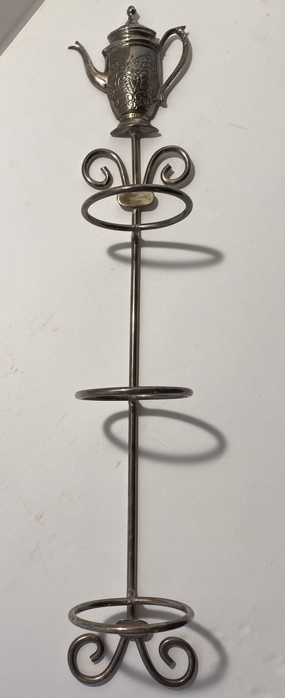 Teapot Teacup Metal Wall Mount Flower Pot Holder Display