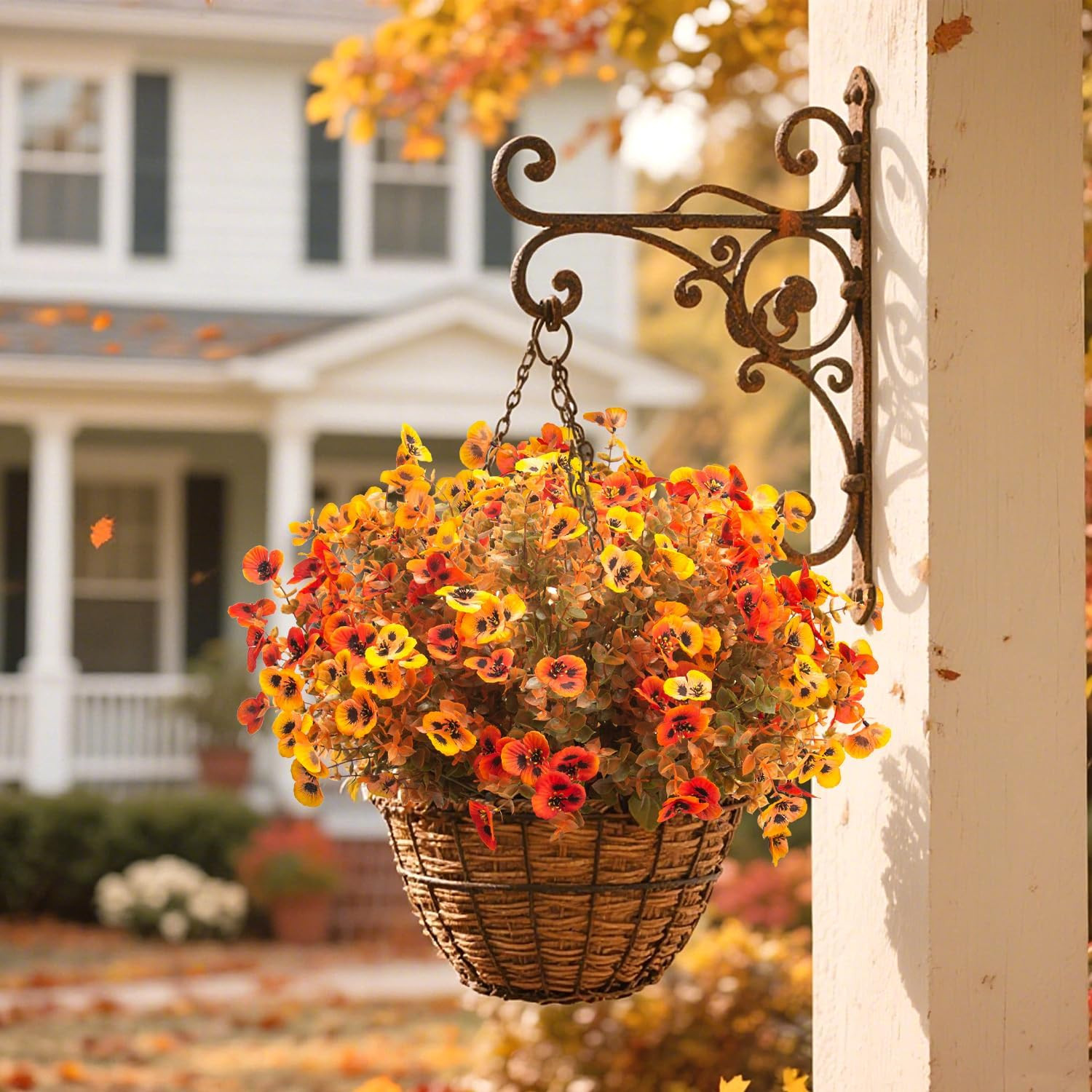 12 Bundles UV Resistant Faux Fall Flowers for Outdoor Decor & Weddings
