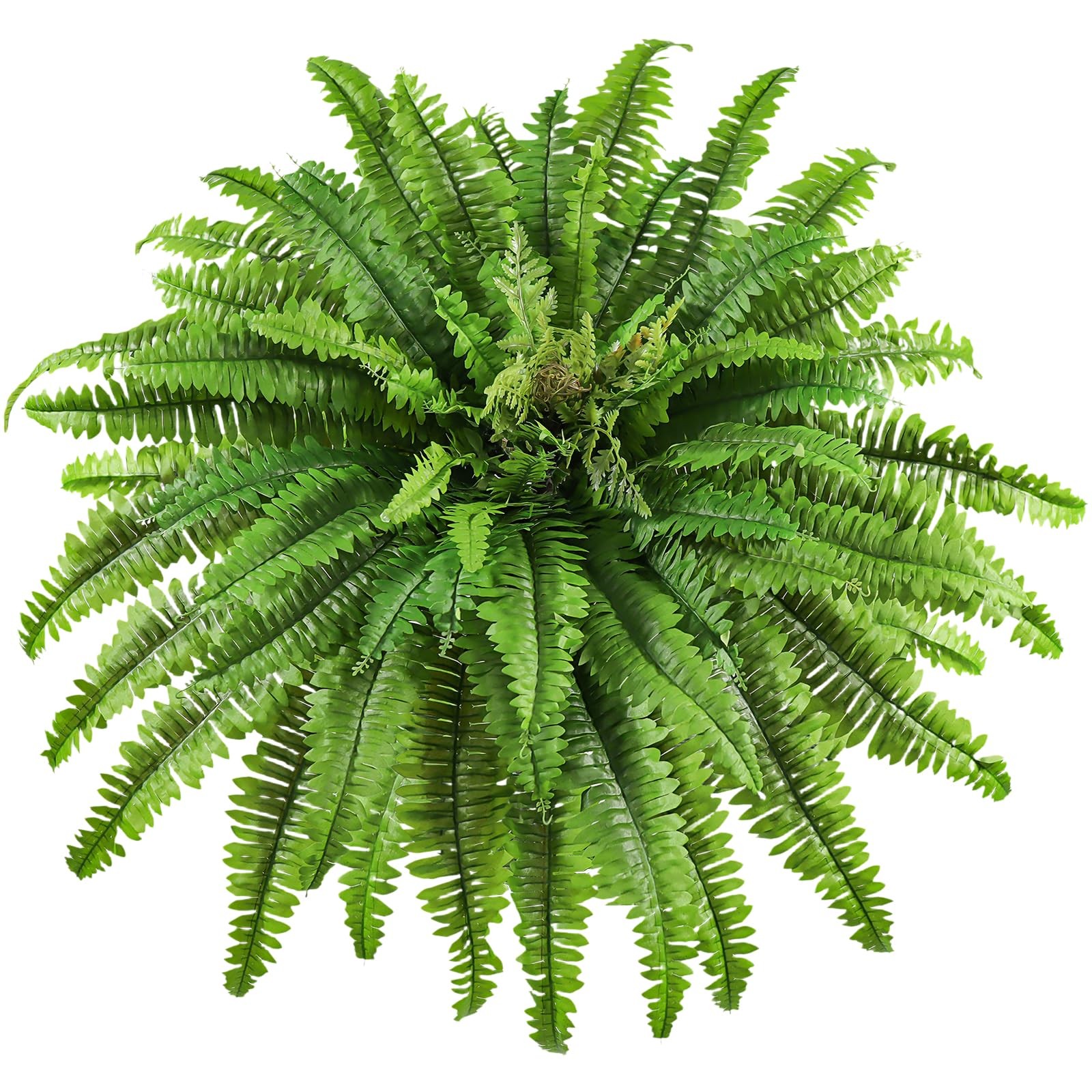 Artificial Boston Ferns for Outdoors Large, 45 inch Fake Ferns, Lifelike Faux…