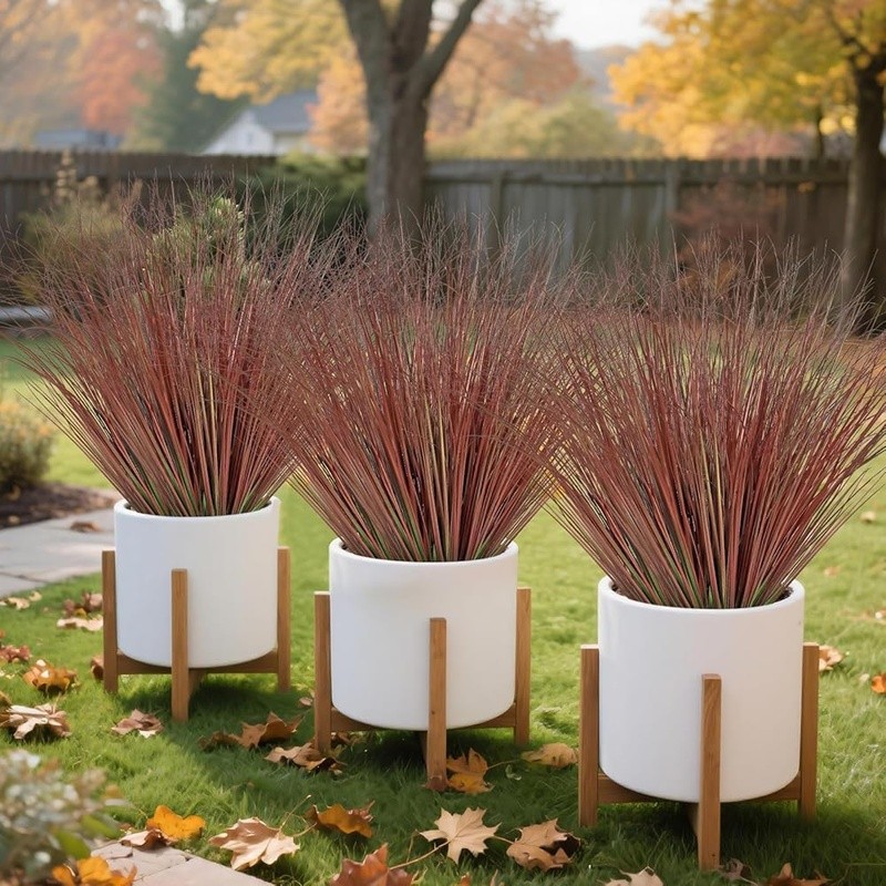 Artificial Wheat Grass Outdoor Plants Faux Greenery Decor Home Garden Party New
