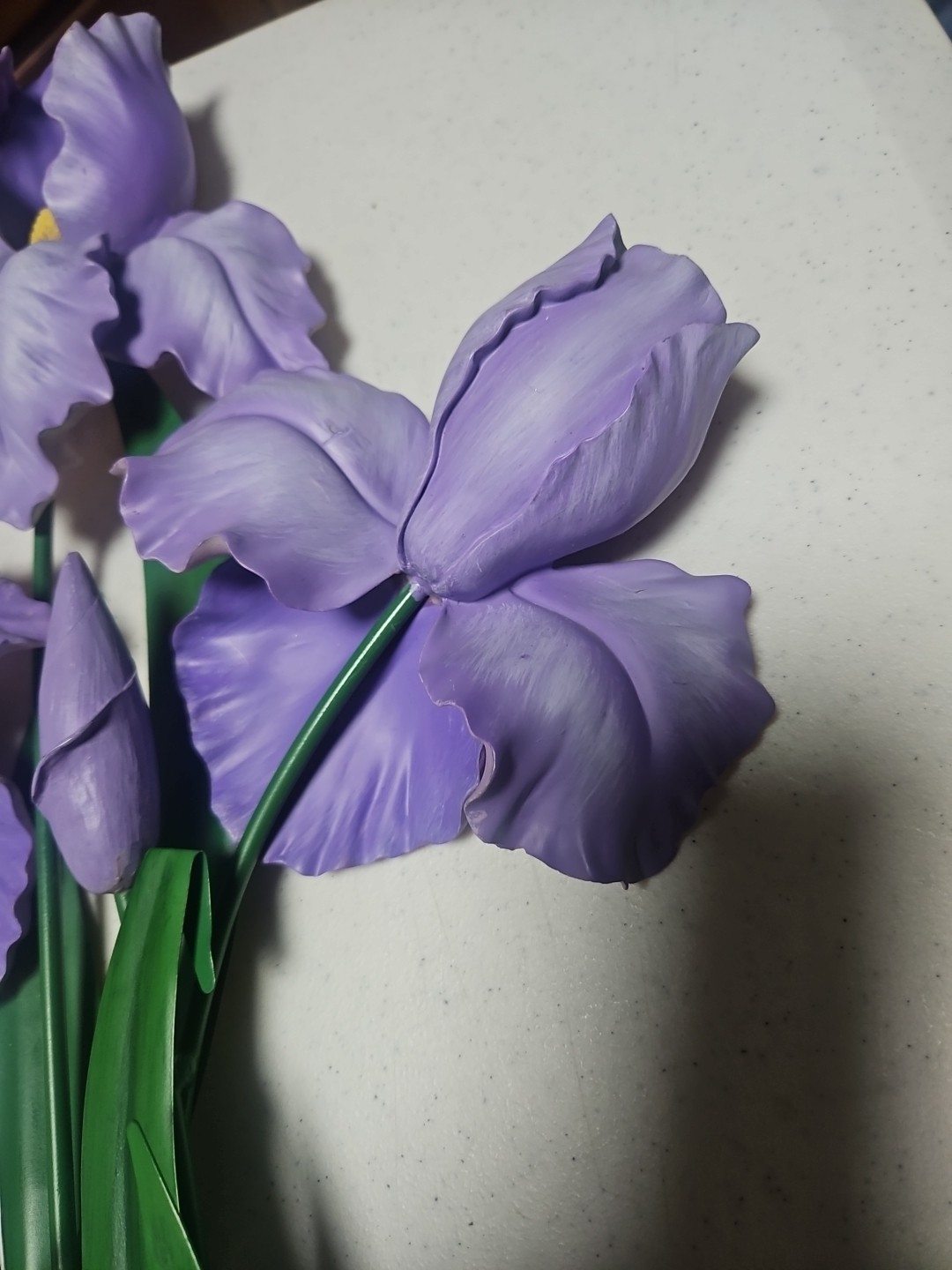 Purple Iris, 29″L× 13″W, WMG , Wall Decor, Ceramic/Resin Flowers & Metal Stem