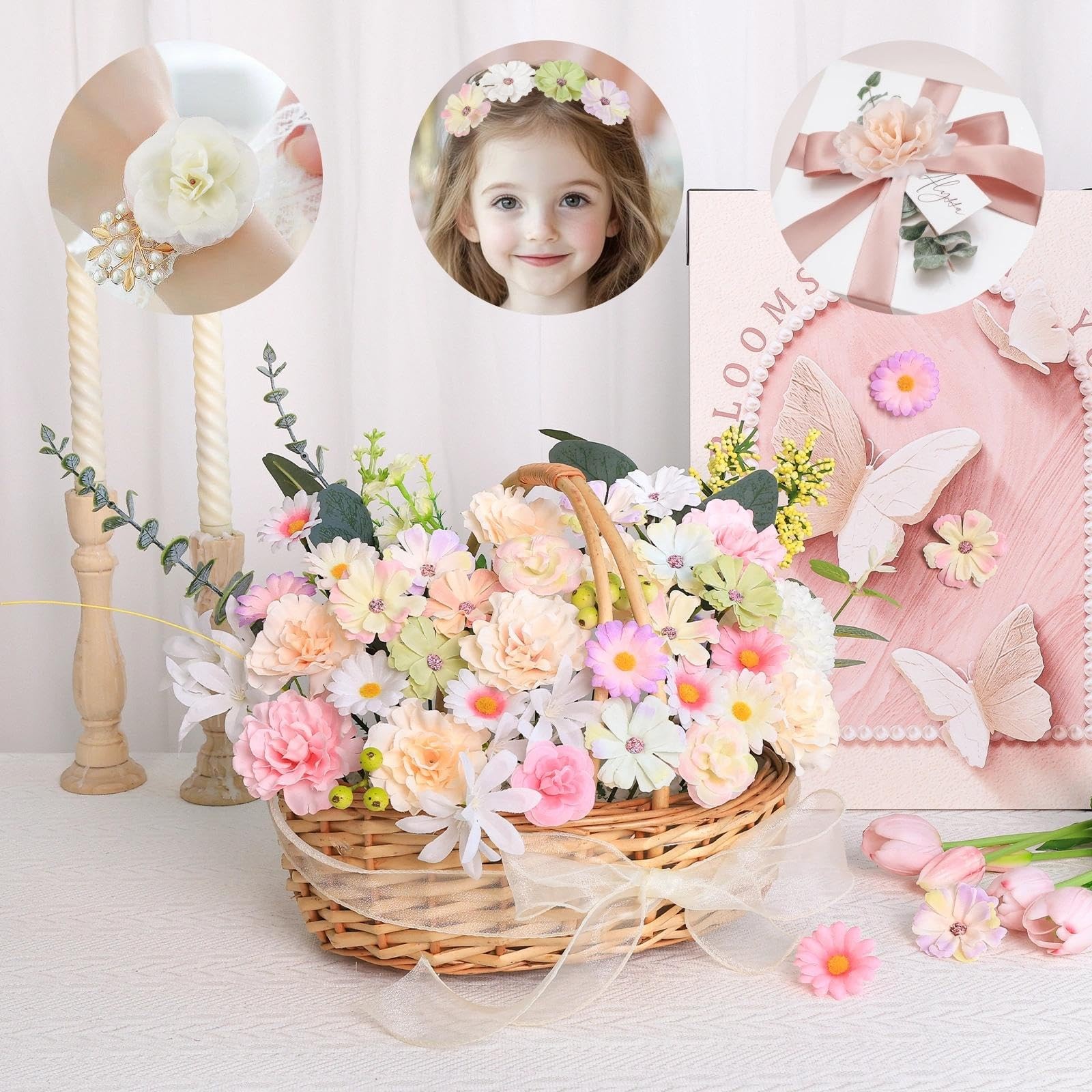 Small Fake Daisy Flower Heads Bulk Silk Crafts For DIY Wedding Decor 310 PCS
