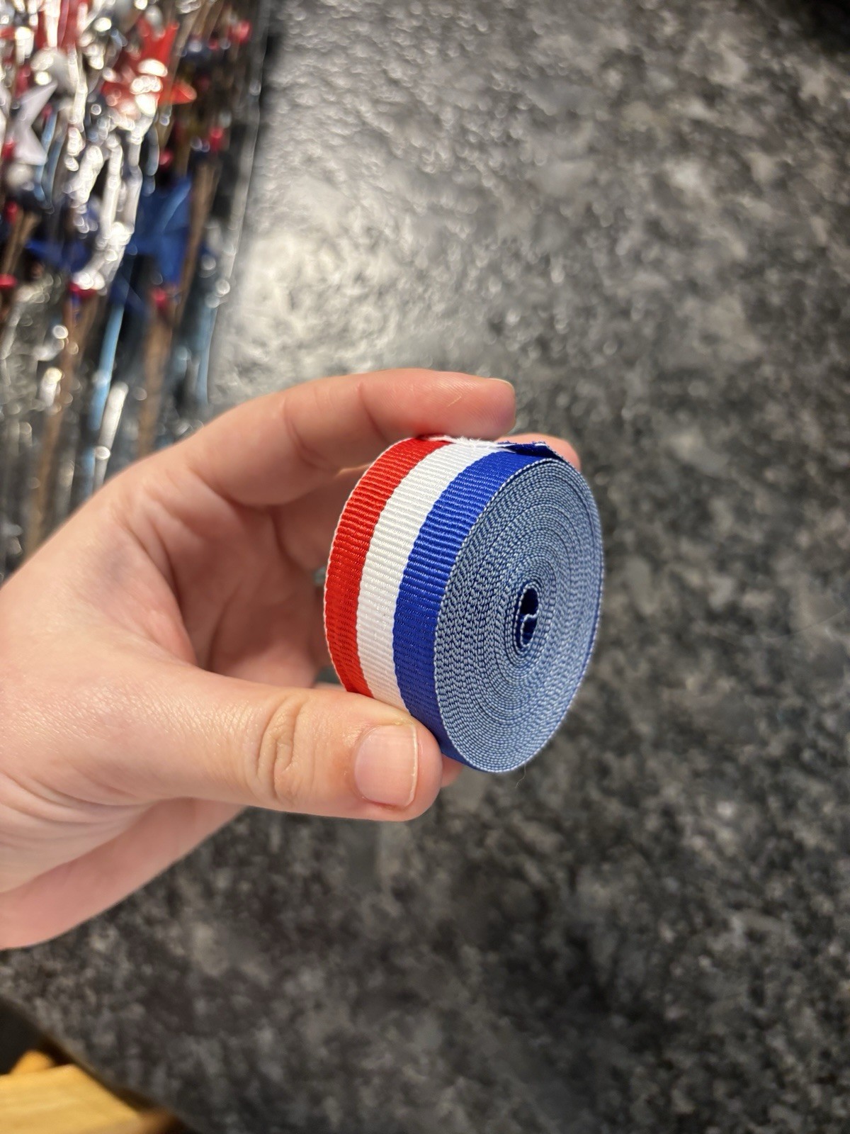 4 Pack Patriotic Artificial Berry Stem Picks with 5-Yard Ribbon, 4th of July