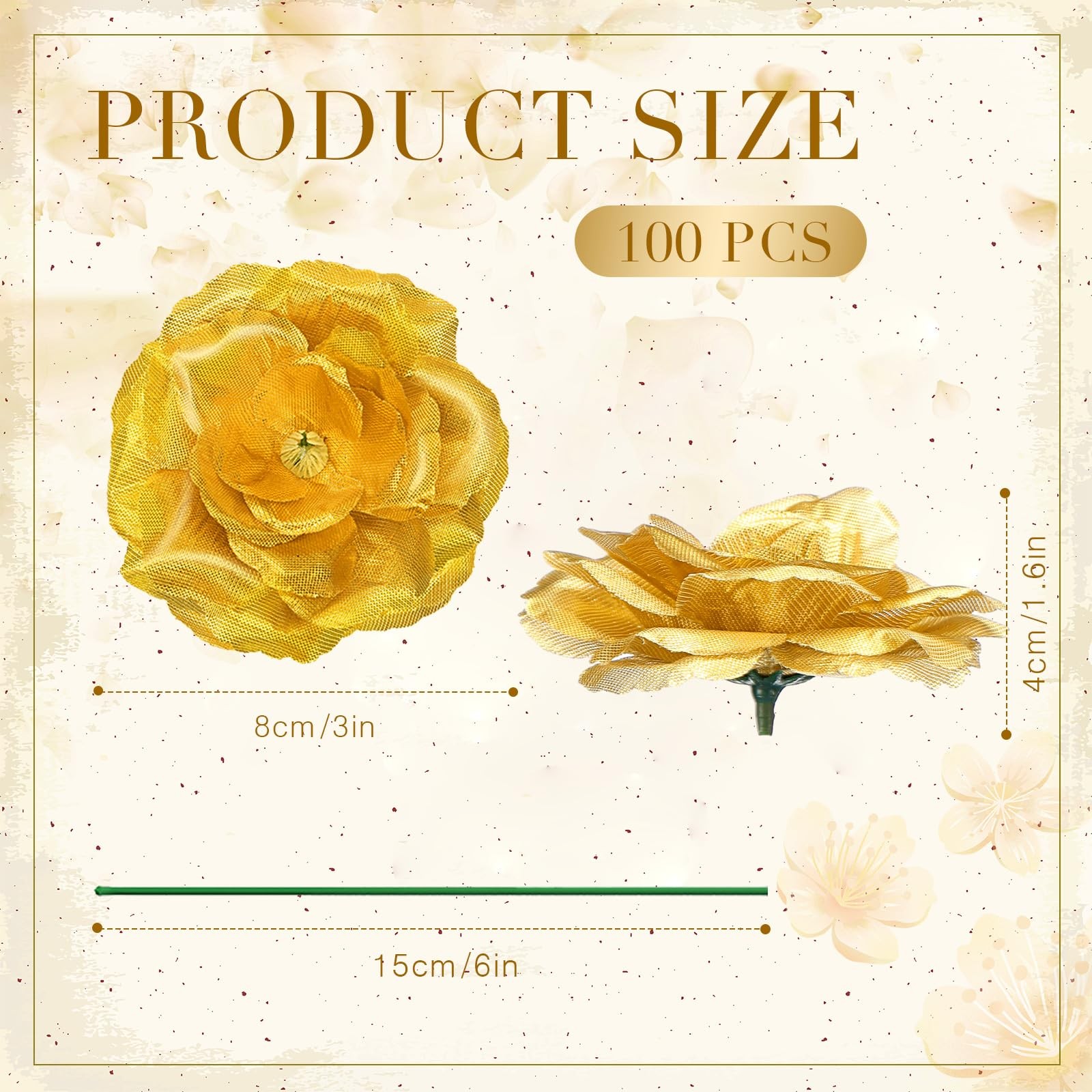 100 Pcs Artificial Flowers Fake Silk Roses Long Stem Rose Bouquet Wedding Par…