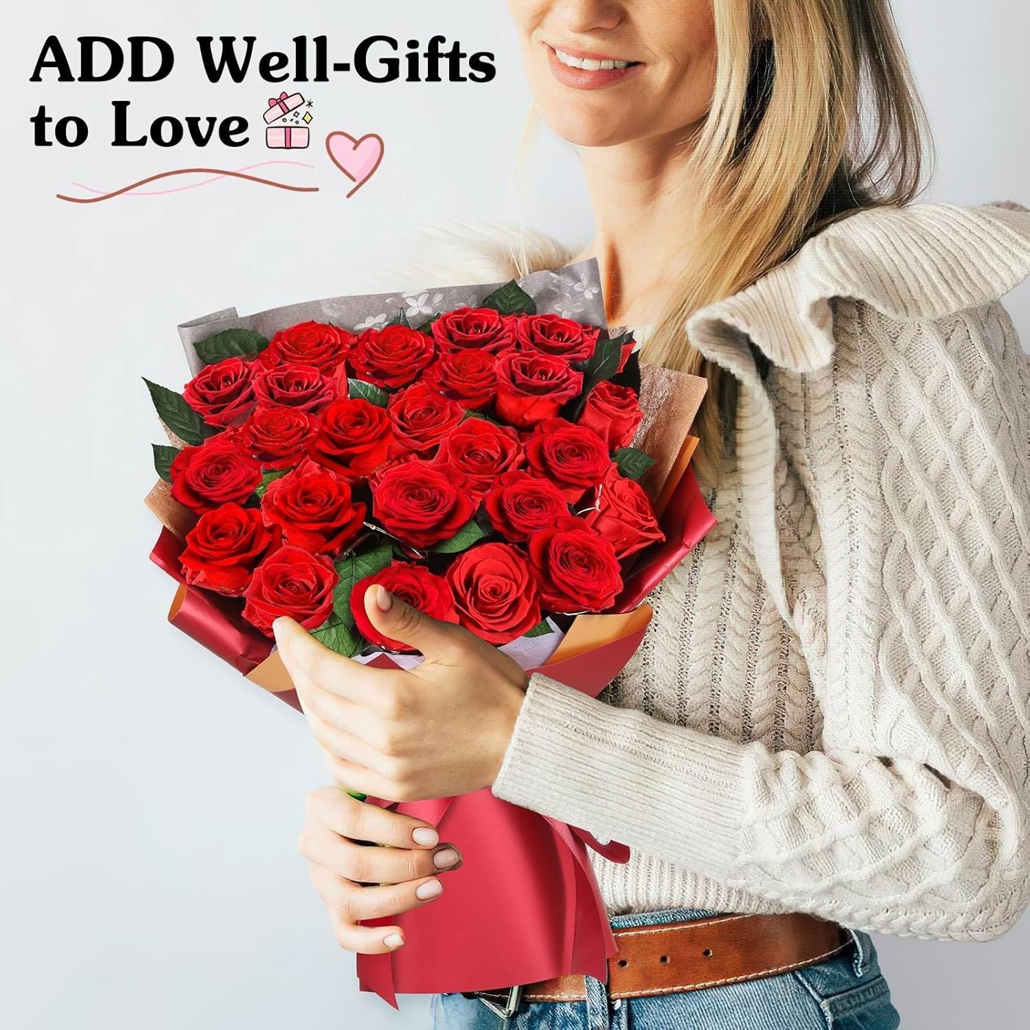 24 Preserved Red Roses Bouquet – Real Roses That Last 3+ , Romantic Anniversa…