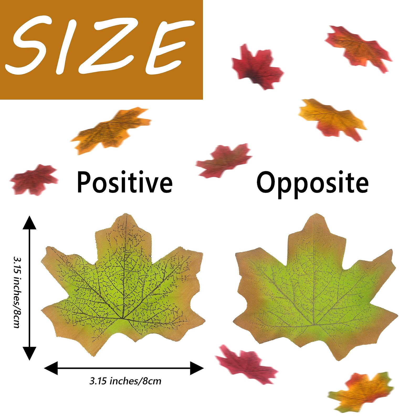 200 PCS Assorted Fall Maple Leaves Fake Autumn Decor 3.15 Inch Halloween