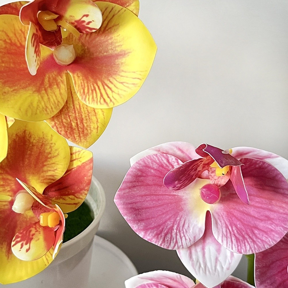 Artificial Orchid Flowers 5 Pcs 21cm Tall for Living Room Bedroom Office Decor
