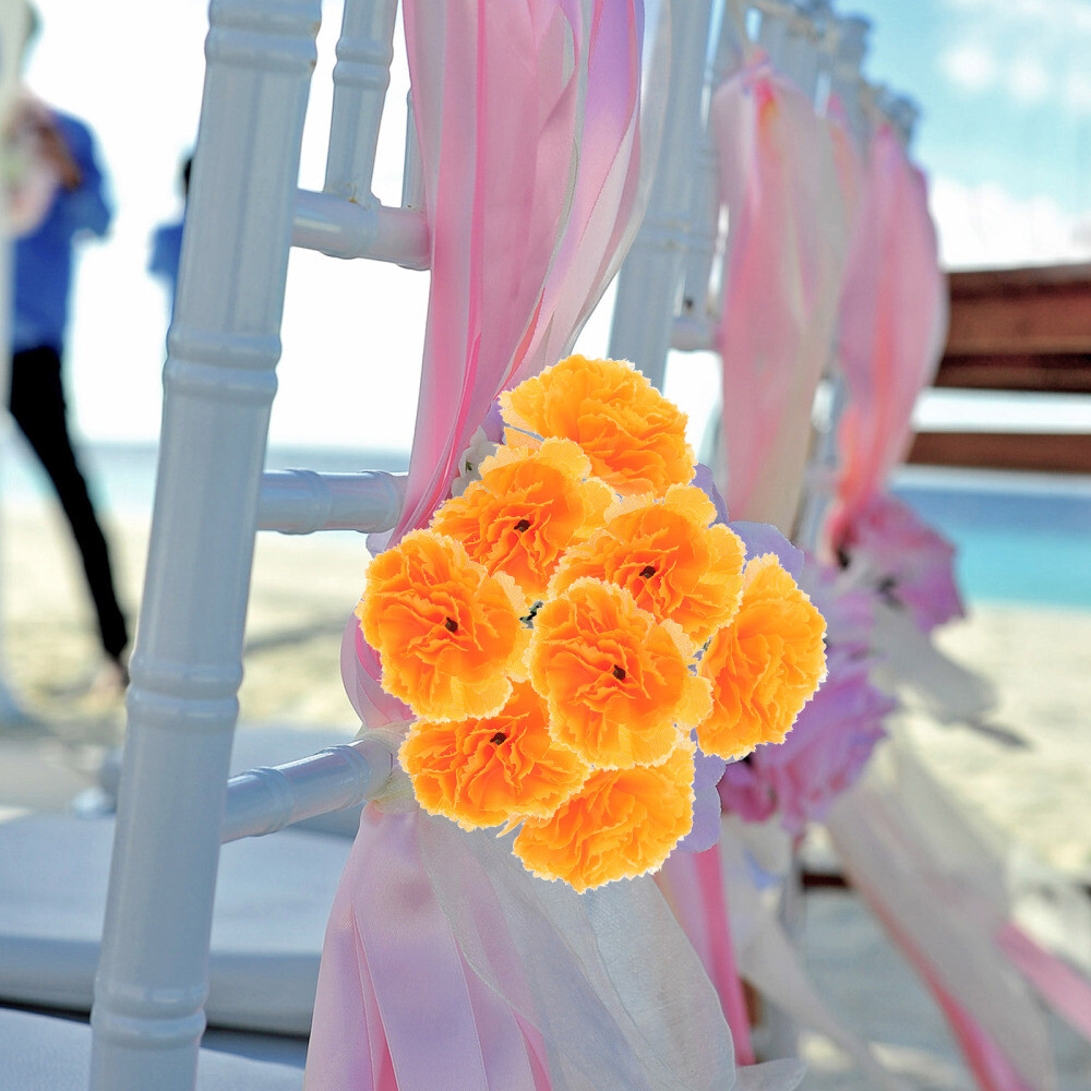 50PCS Wedding Marigold Flowers Marigold Flower Head Artificial Marigold Flowers