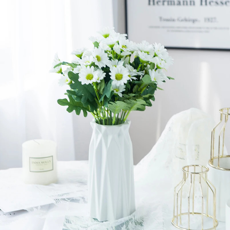 21 Heads Silk Daisy Artificial Flower Bouquet for Home Wedding Holiday DIY Decor