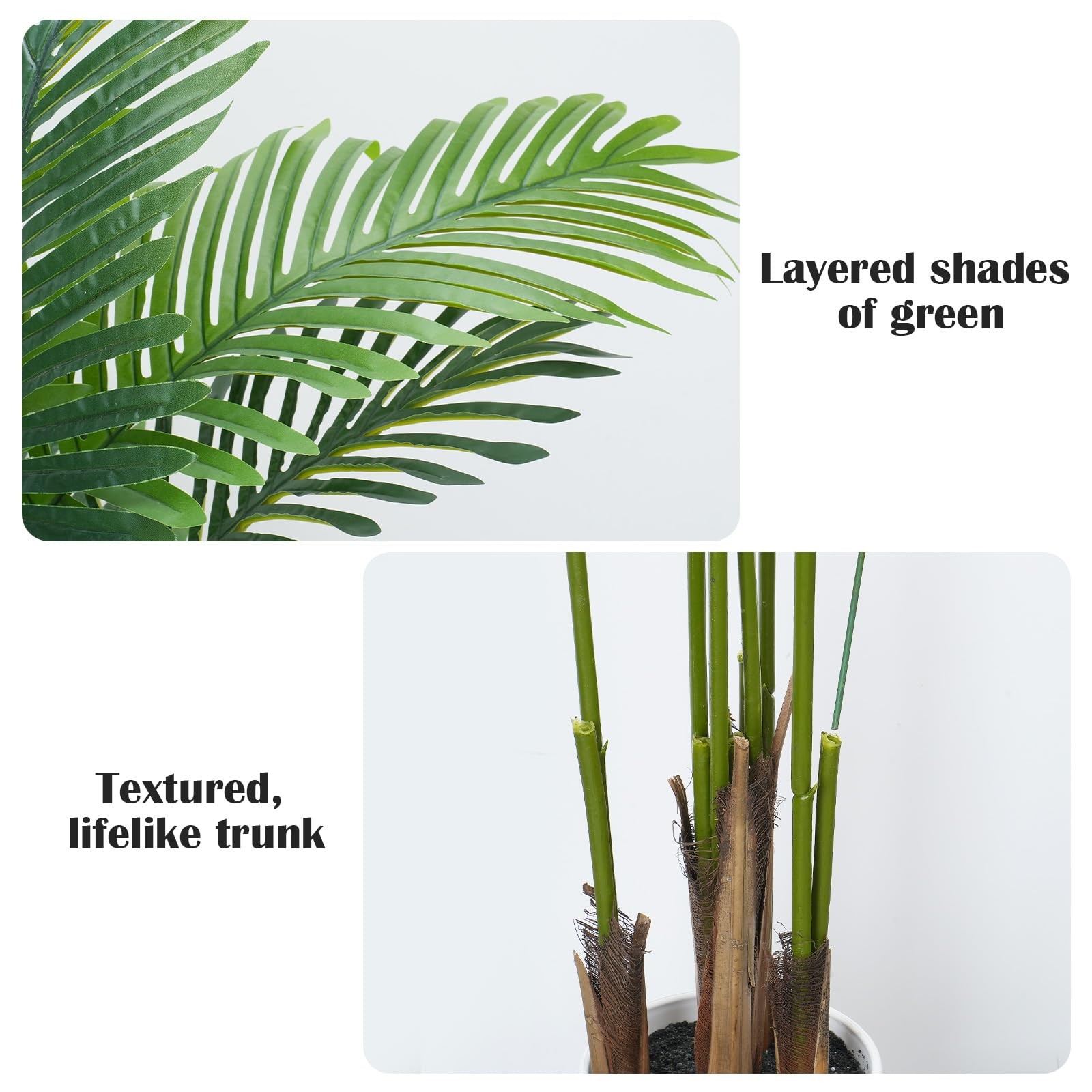 5FT Artificial Palm Tree with Thickened and Sturdy Planter, Fake Plants with …