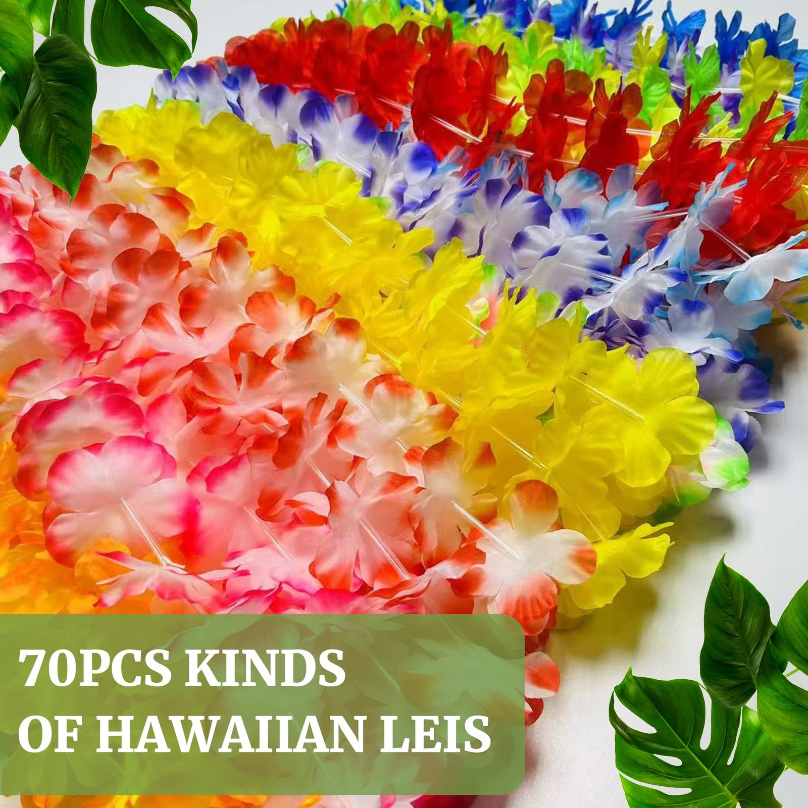 60pcs Hawaiian Leis Bulk for Luau Party, Birthday Party Hawaii Themed Decorat…