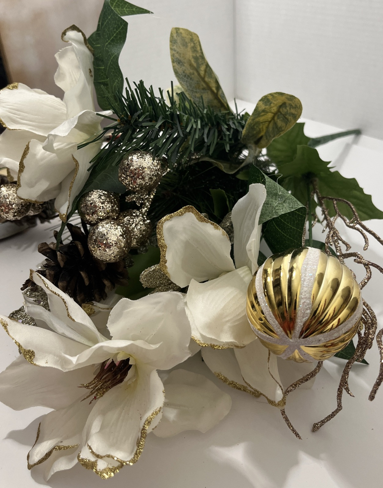 1 Mainstay Amaryllis Ornament Bouquet Artificial Flowers 20 Inch Decor NWT