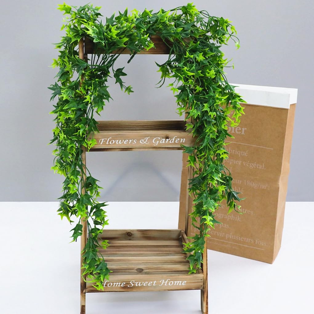 Artificial Hanging Vines, Fake Vine Plastic Plants Sweet Potato Leaves Ivy UV…