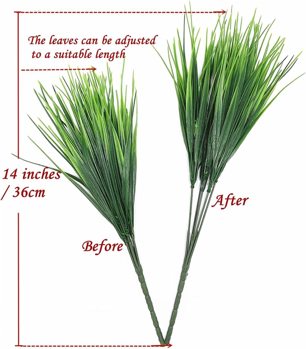 Generous 8 Pack of UV Resistant Faux Grass Plants for Effortless Elegance