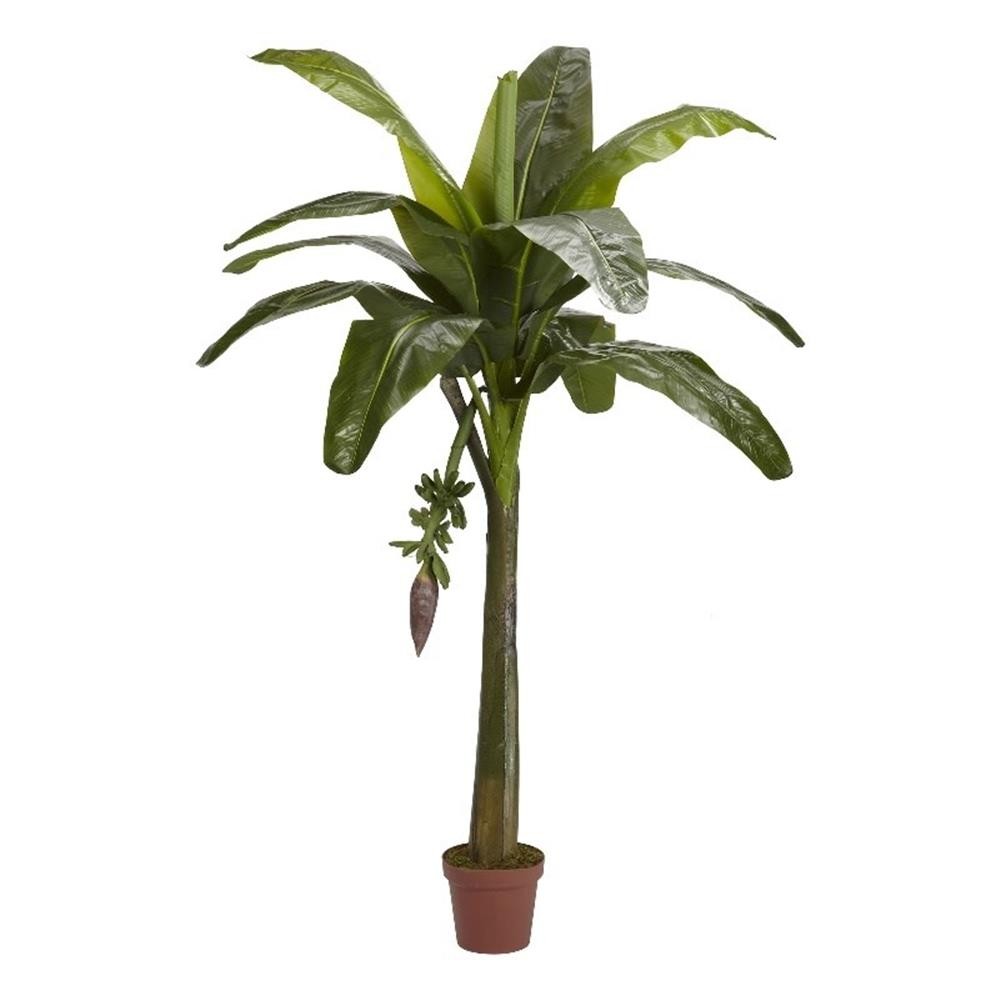 Nearly Natural 72″ Banana Silk Tree Real Touch with Tiny Sprout Bananas in Green