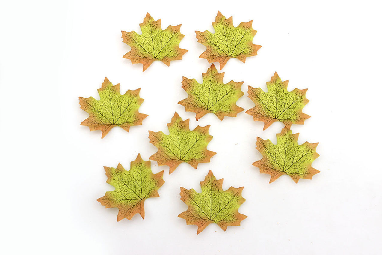 100pcs 6 colors Fall Silk Leaves Wedding Favor Autumn Maple Leaf Decorations