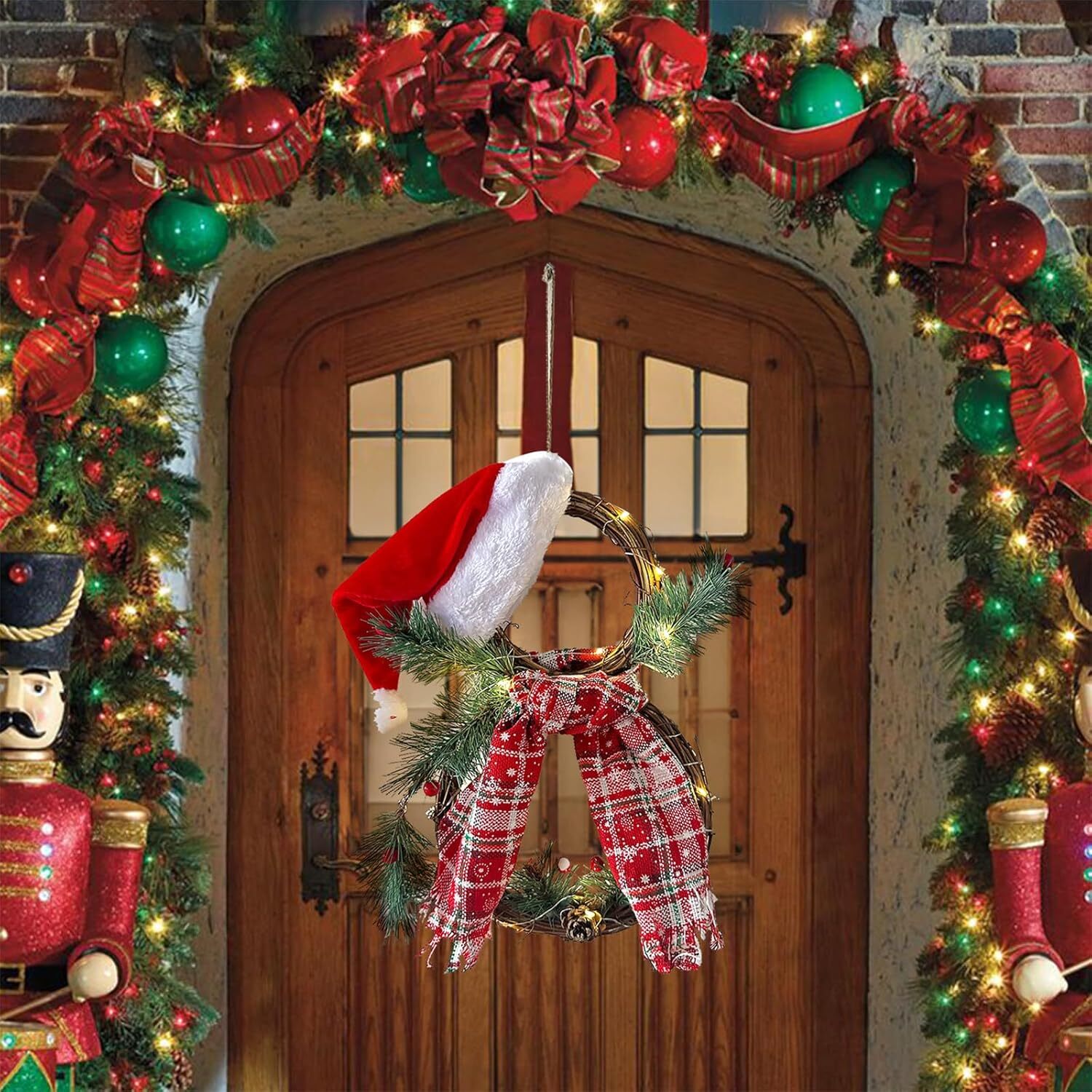 Christmas Wreath Hat with Lights – Festive Party Hanging Ornament