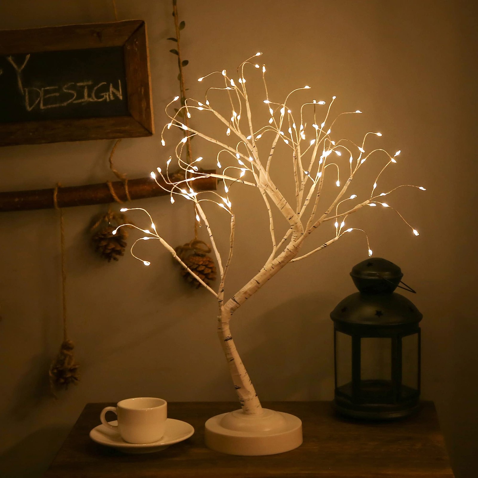 Tabletop Bonsai Tree Light,108L LED Tree Lamp,Fairy Light Tree with 8 Modes &…