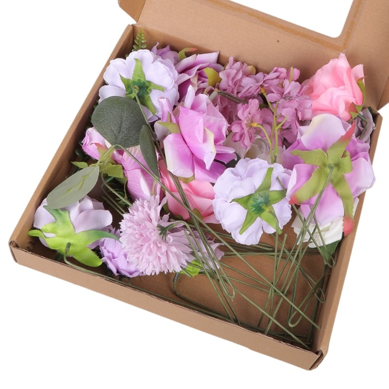 Artificial Silk Flower Assorted Color Fabric Flower Wedding Flowers Gift Box