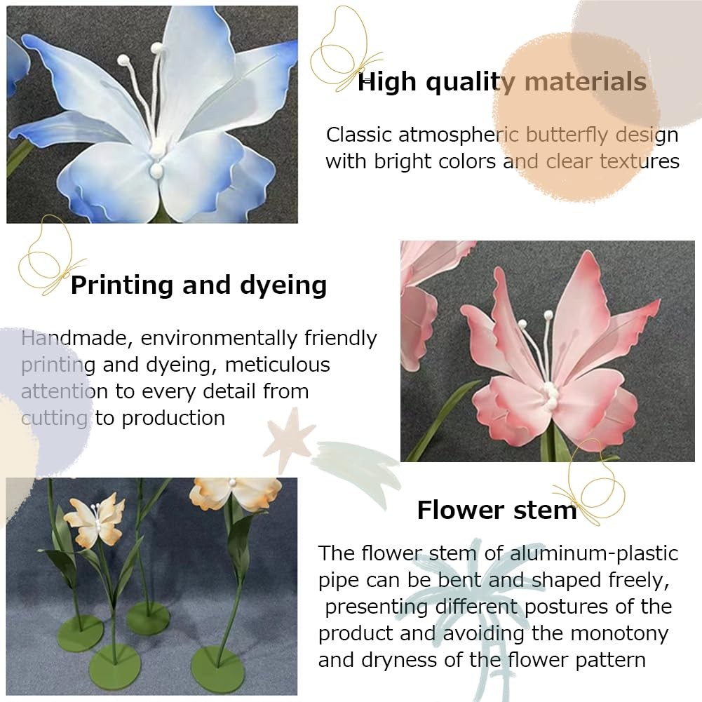 Set of 4 Giant Artificial Butterfly Flowers Wedding Decorations for Reception…