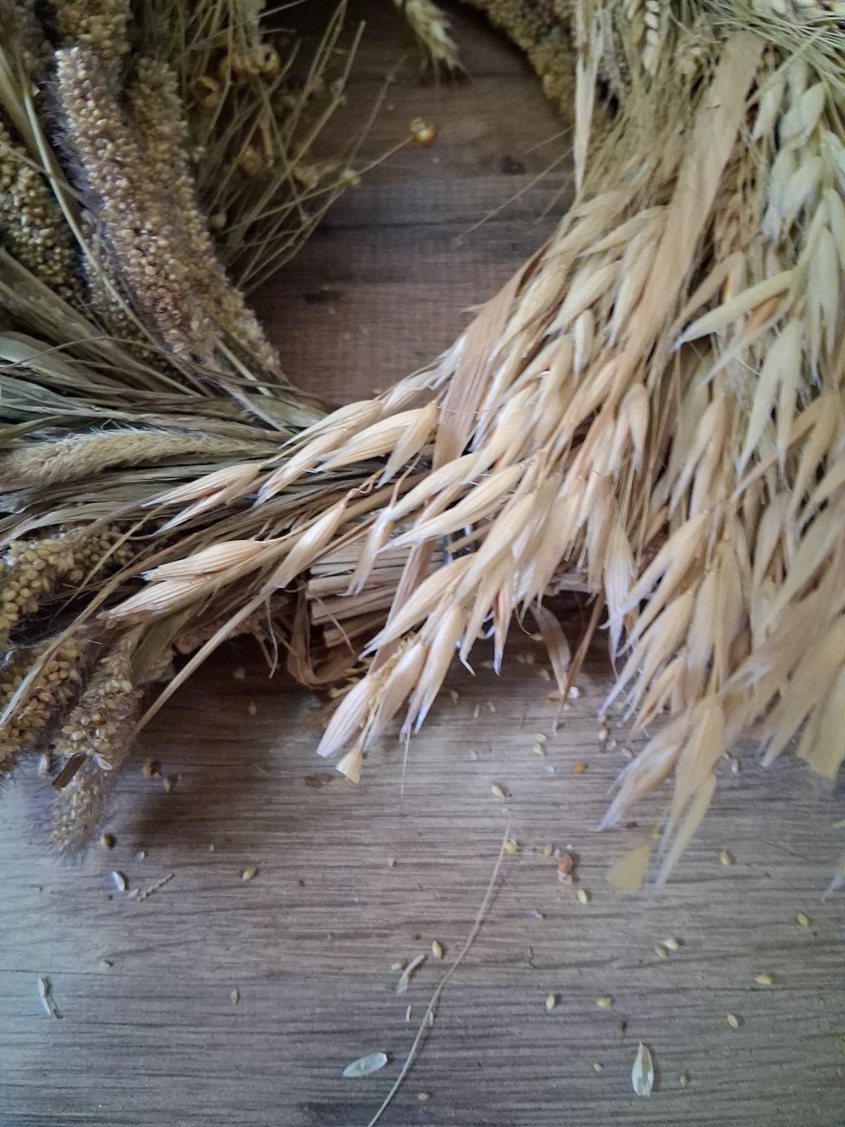 Natural Dried Flower/Wheat Wreath 15″ – Wall Or Door Decor And Wheat Stalks