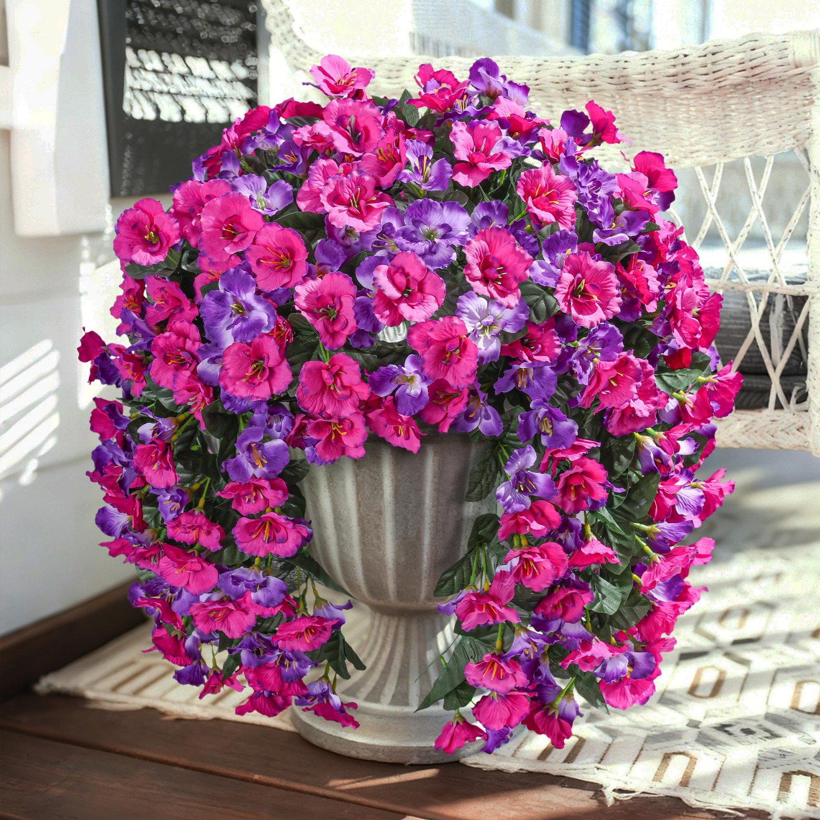Hibiscus Artificial Fake Hanging Flowers Plants for Outdoor Spring Decoration…