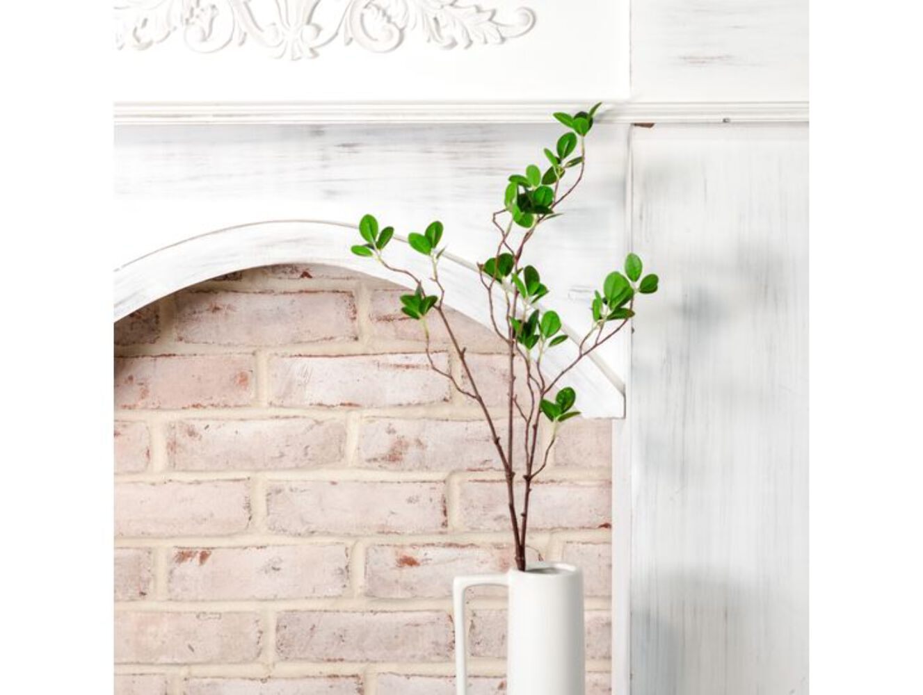 32” Faux Green Leaf Branch