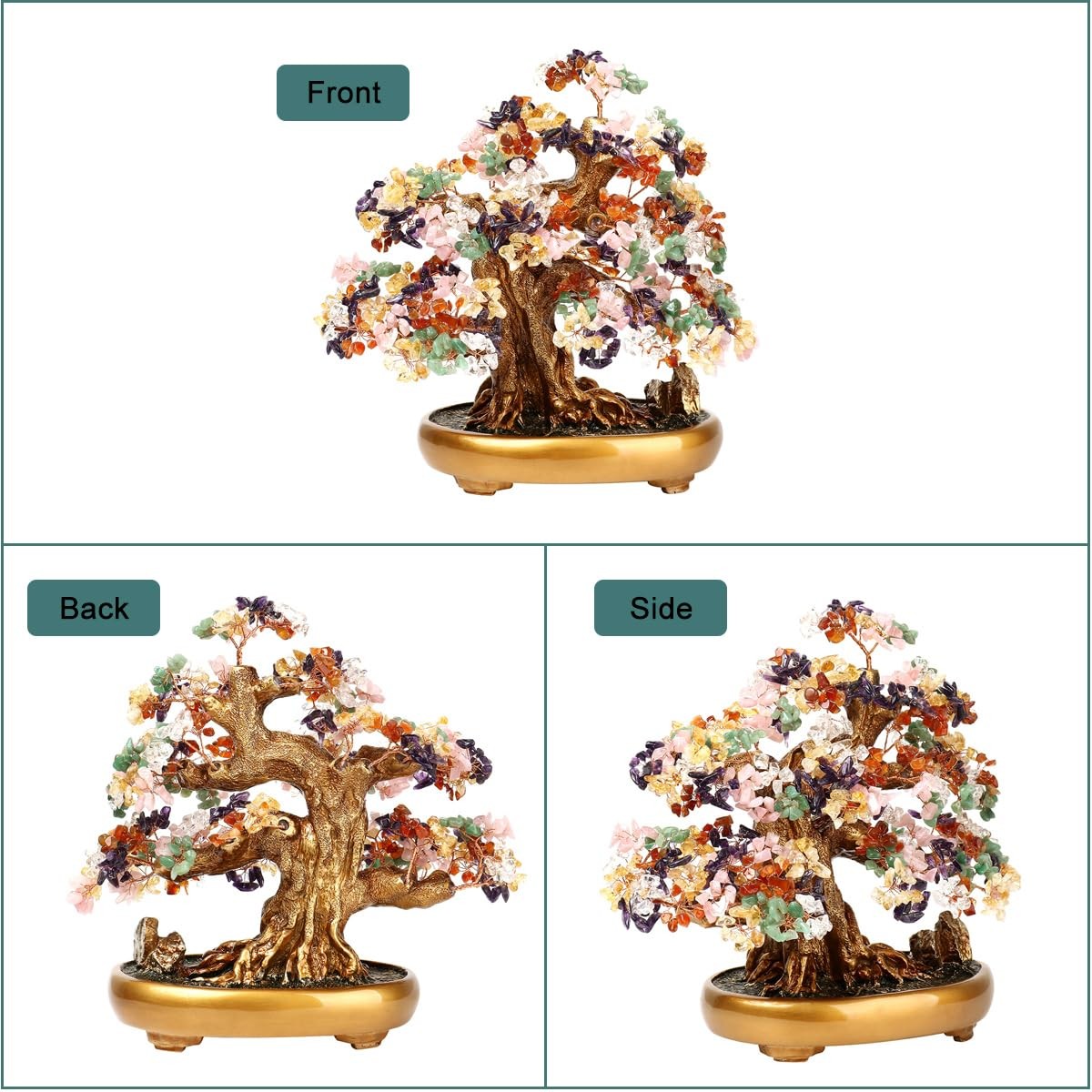 Natural Tree of Life (1,251 Gemstone Count) Crystal Tree with Healing Propert…