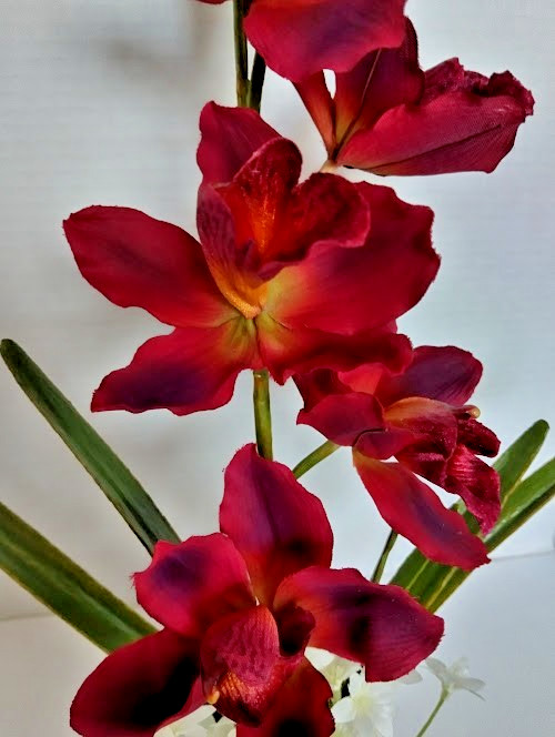Artificial Cymbidium Orchid Plant On Disc