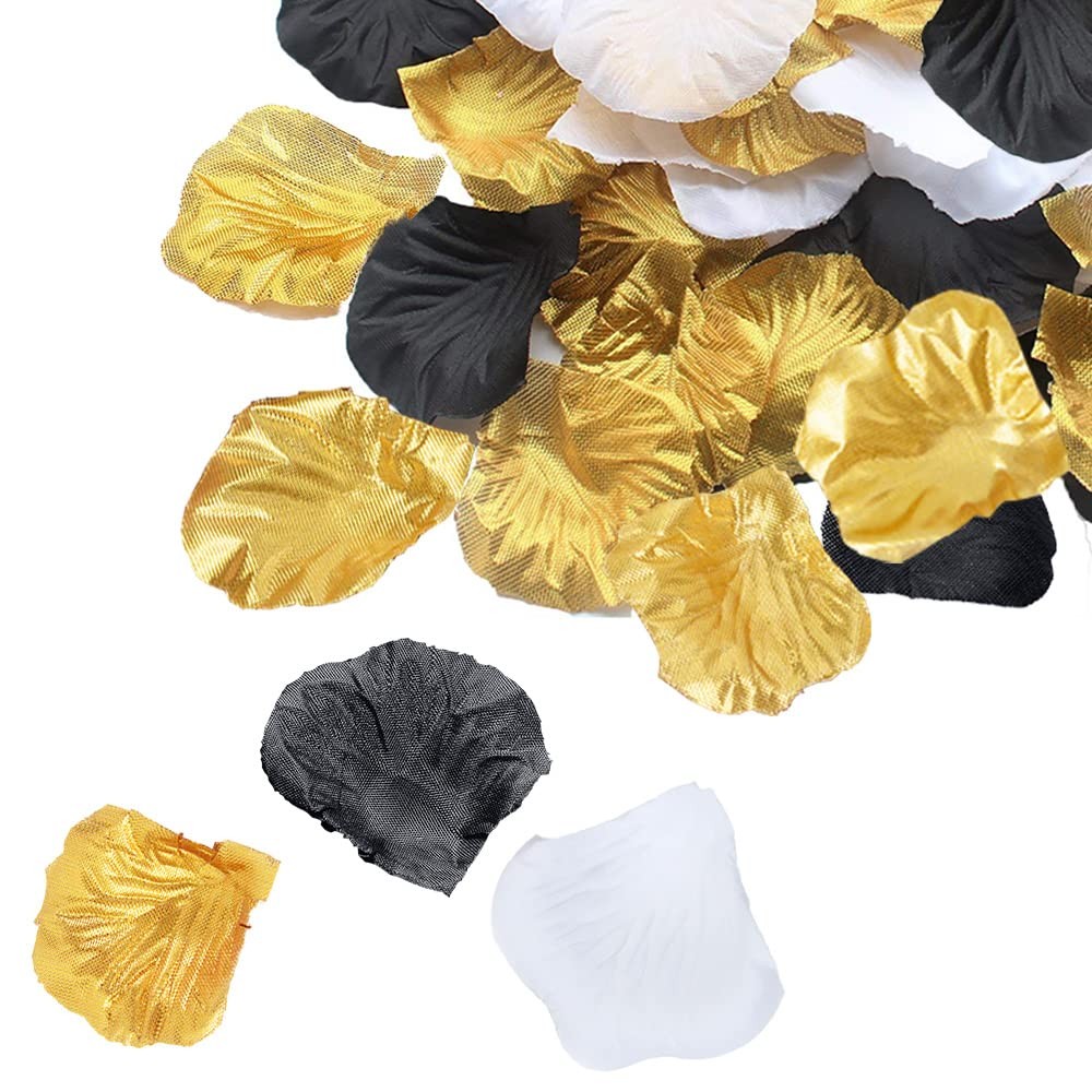 1700 PCS Silk Rose Petals Gold White Black Artificial Scatter Centerpiece