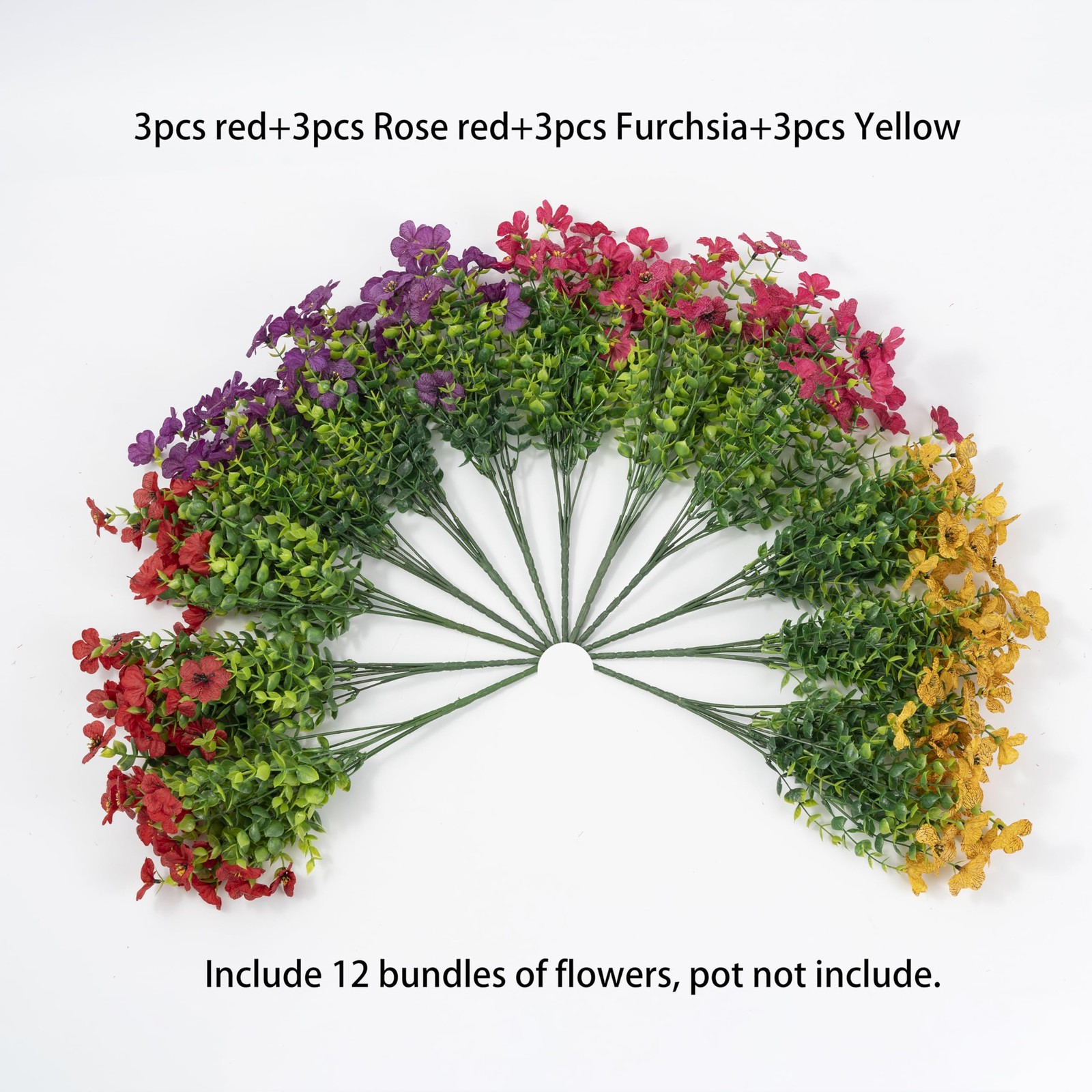 Artificial Flowers for Outdoor Indoor Garden Home Decoration, Faux Flower Dai…