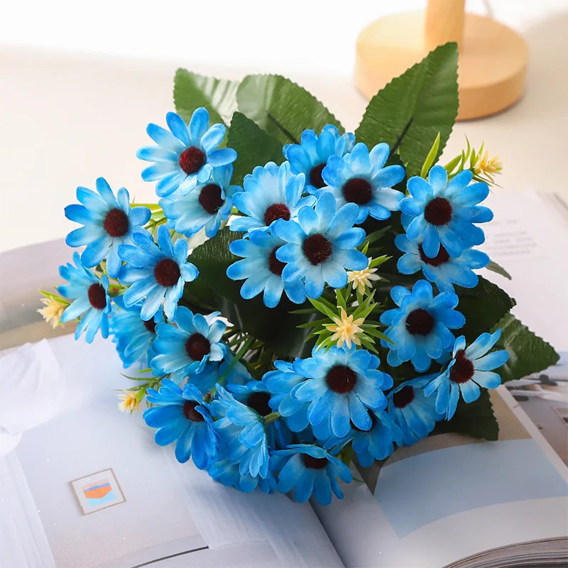 5 Fork 15Head Artificial Daisy Gerbera Flower Chamomile Flower Wedding Home Deco